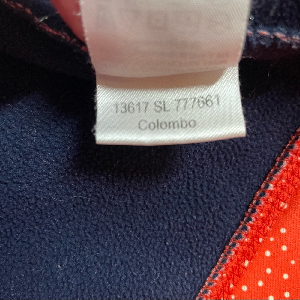 Burton Dry Ride Hoodie Medium WB Peak Orange Polka Dot Full Zip Fleece Jacket - Picture 6 of 7